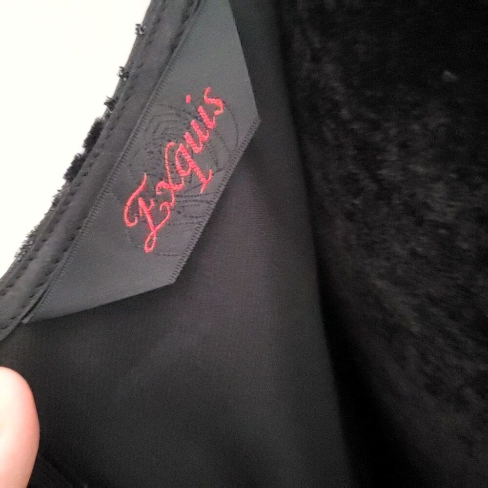 Exquis Black Floral Velvet Burnout Maxi Dress Size S 90s Y2k Whimsigoth Witchy - Picture 9 of 11